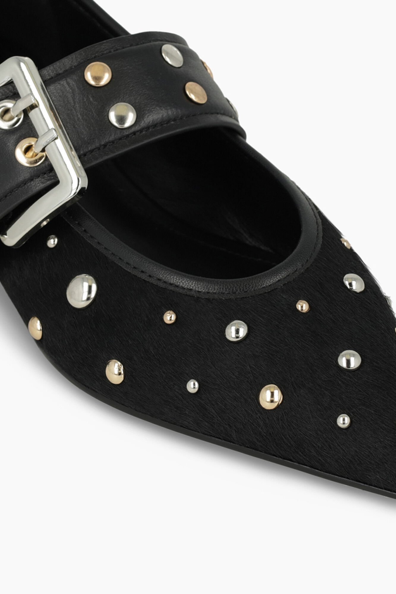Lodi Leather ballet flats with studs Black