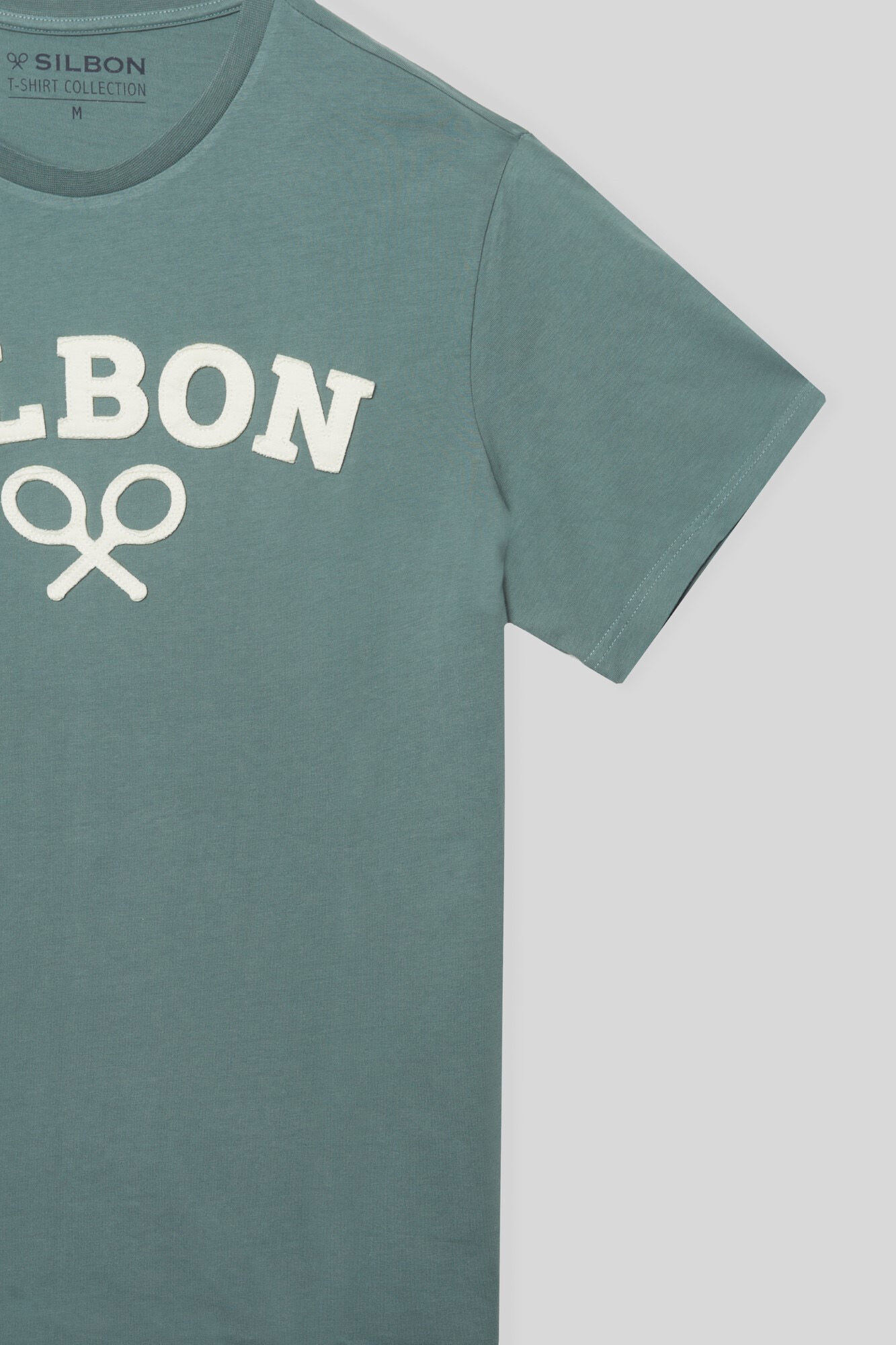 Silbon Camiseta logo raqueta media verde Verde