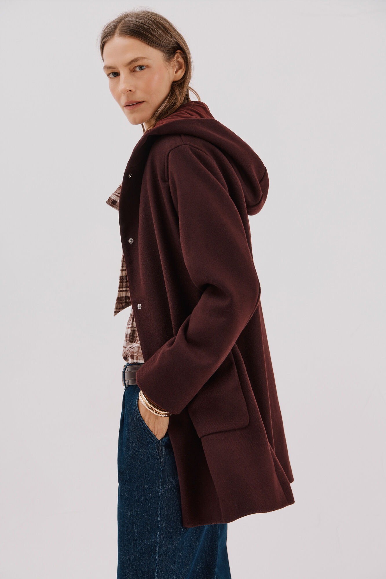 Cortefiel Hooded hood Maroon
