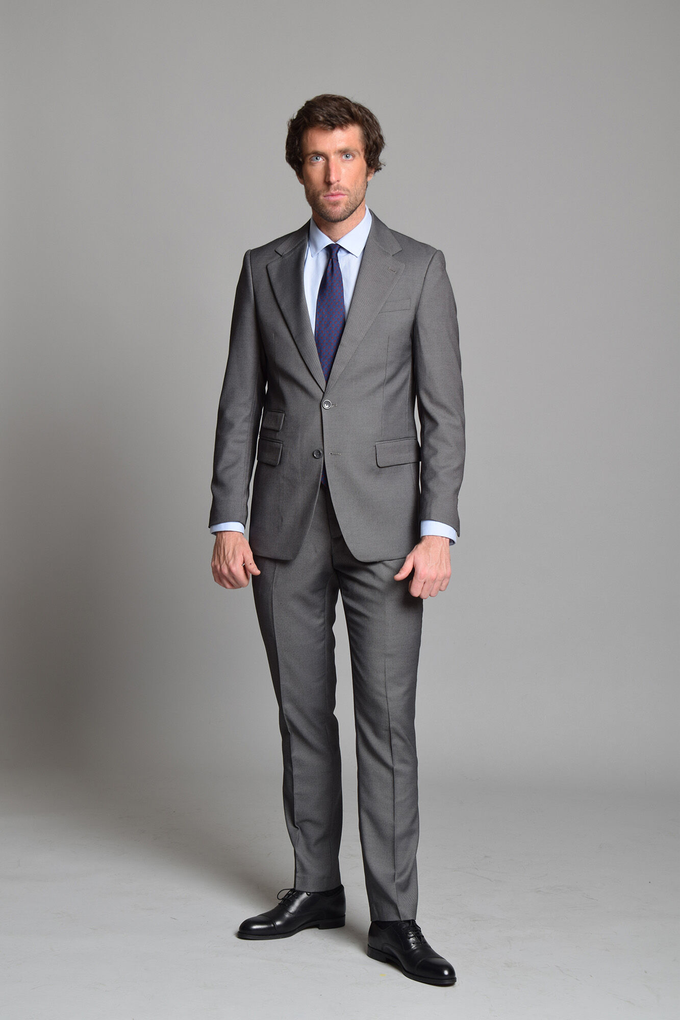 Cloking Birdseye Grey Suit British Collection Grey
