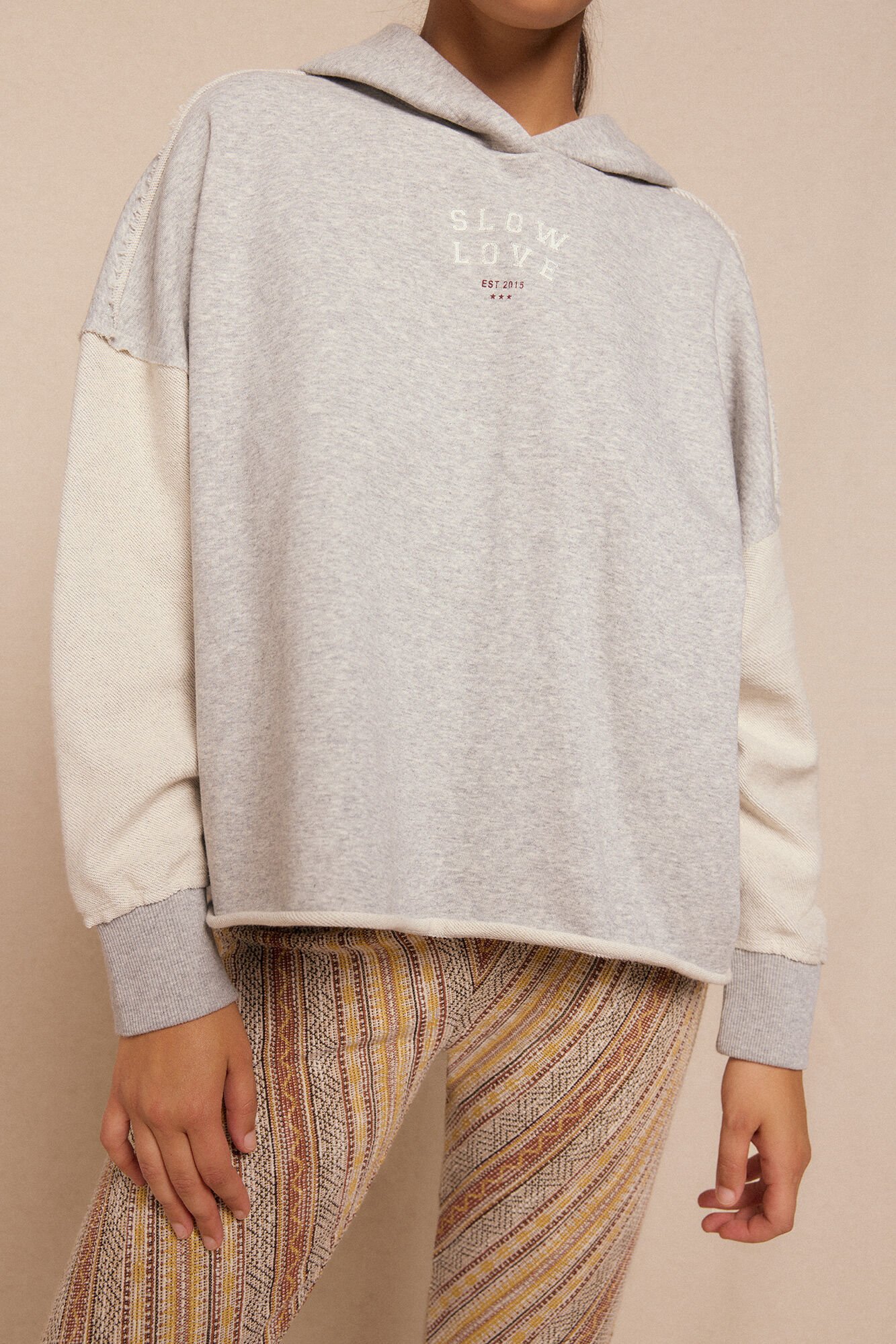 Slowlove Sweatshirt capuz Cinzento