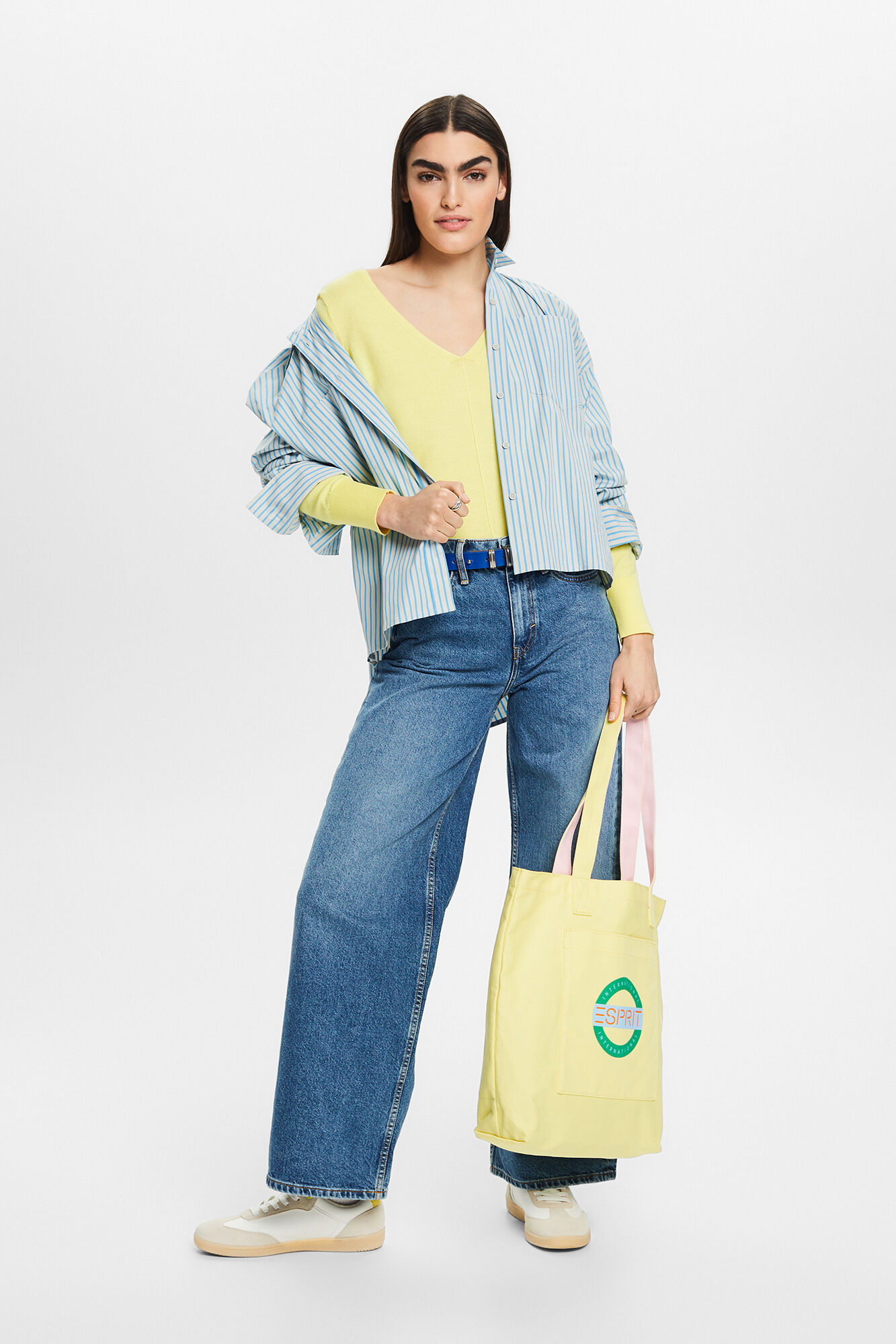 Esprit Jersey b&aacute;sico relaxed fit punto fino algod&oacute;n Amarillo