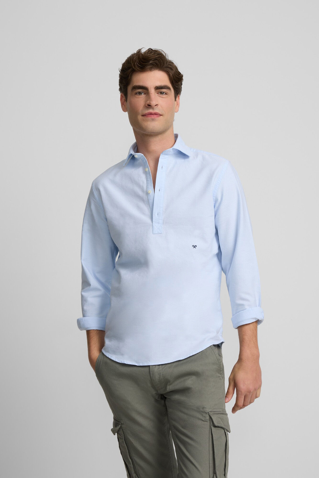 Silbon Camisa esportiva Oxford Azul