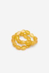 Cortefiel Resin bead bracelet Ivory