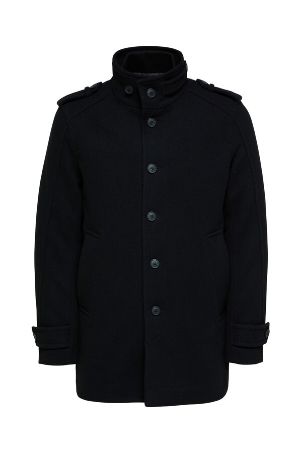 Cortefiel Coat with buttons Black