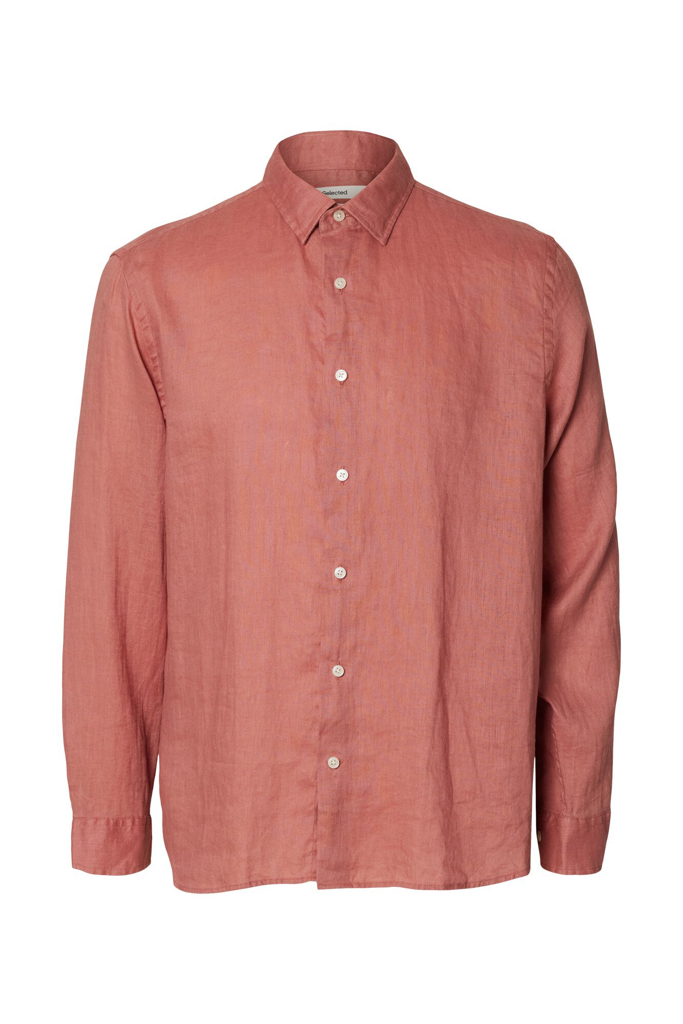 Selected Camisa de manga comprida em linho Subiu