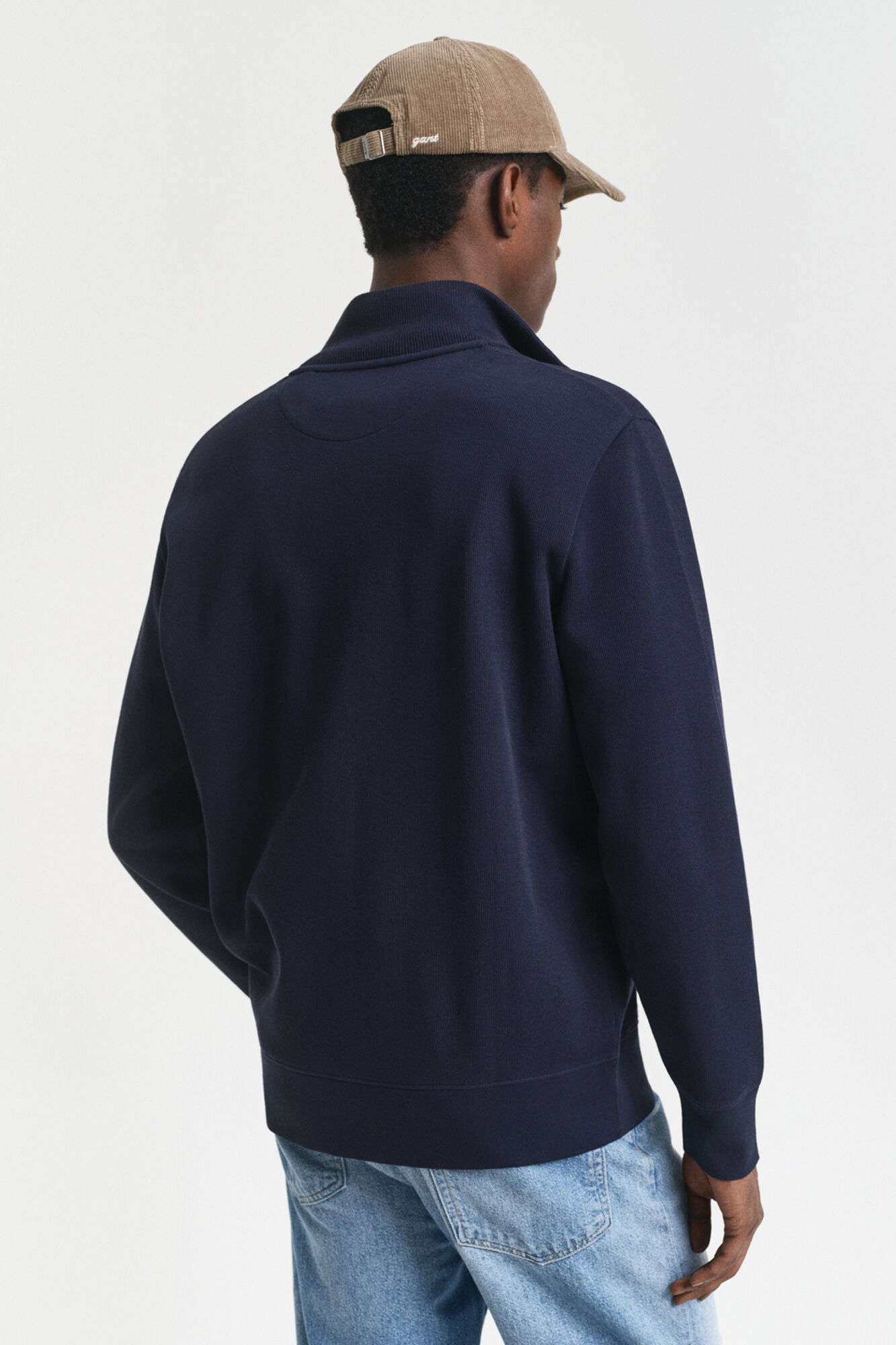 Gant Sacker rib full zip cardigan Blue