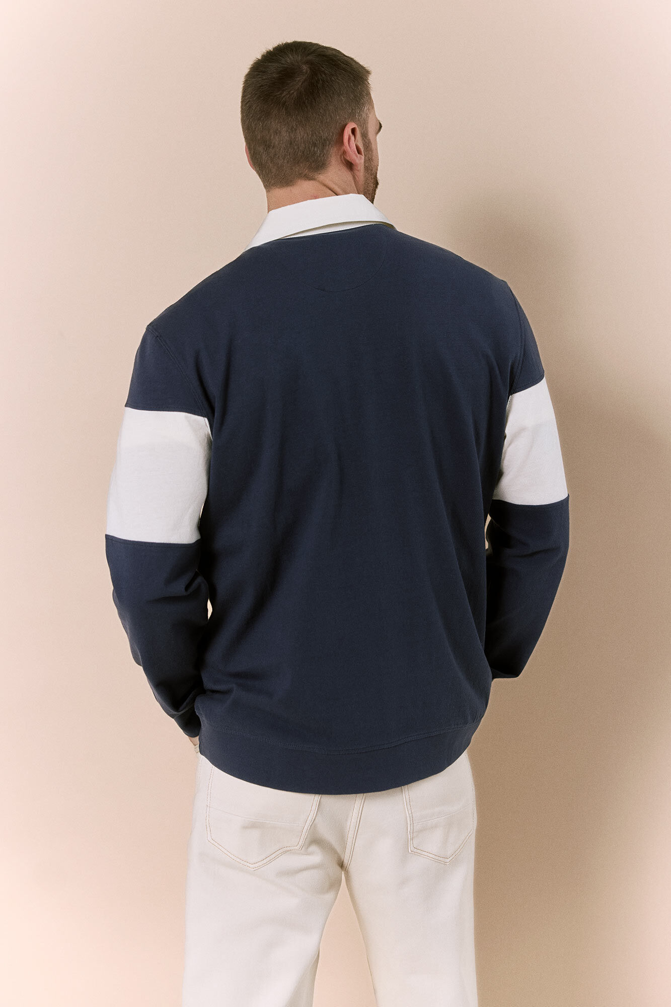 OOTO Long sleeve rugby polo shirt Blue