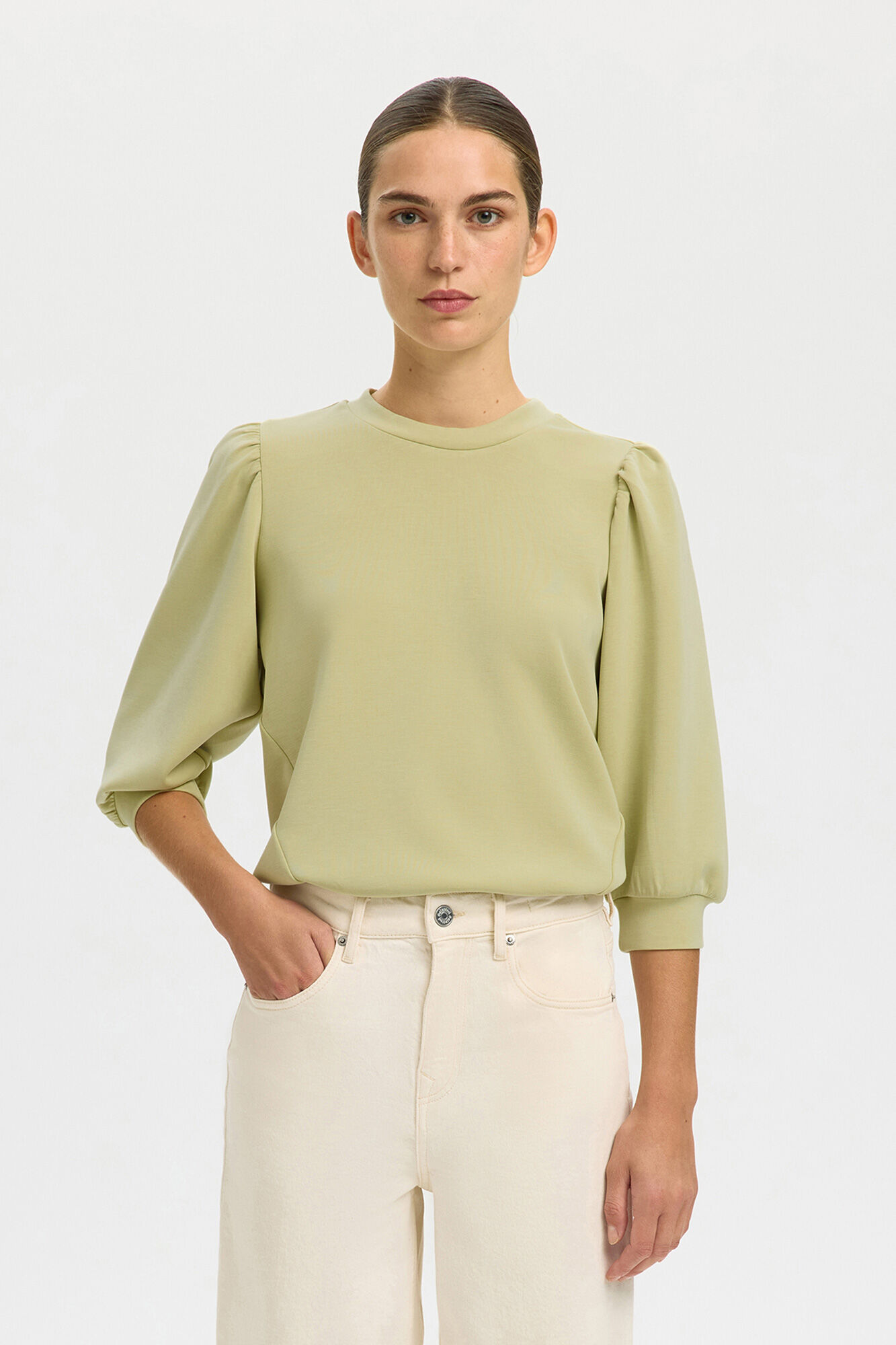 Selected Top manga bufante Verde