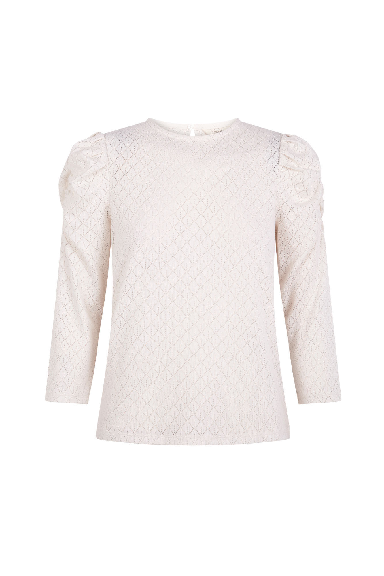 Slowlove Top estruturado com manga bufantes Ecru