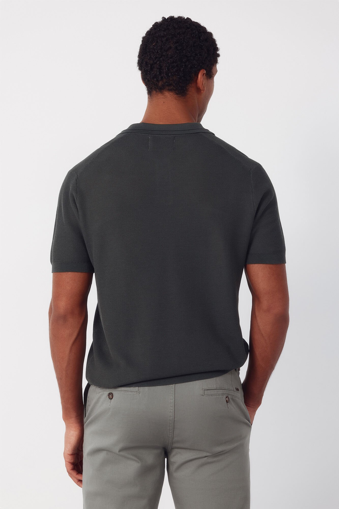 Cortefiel Camisola polo piqu&eacute; manga curta Verde