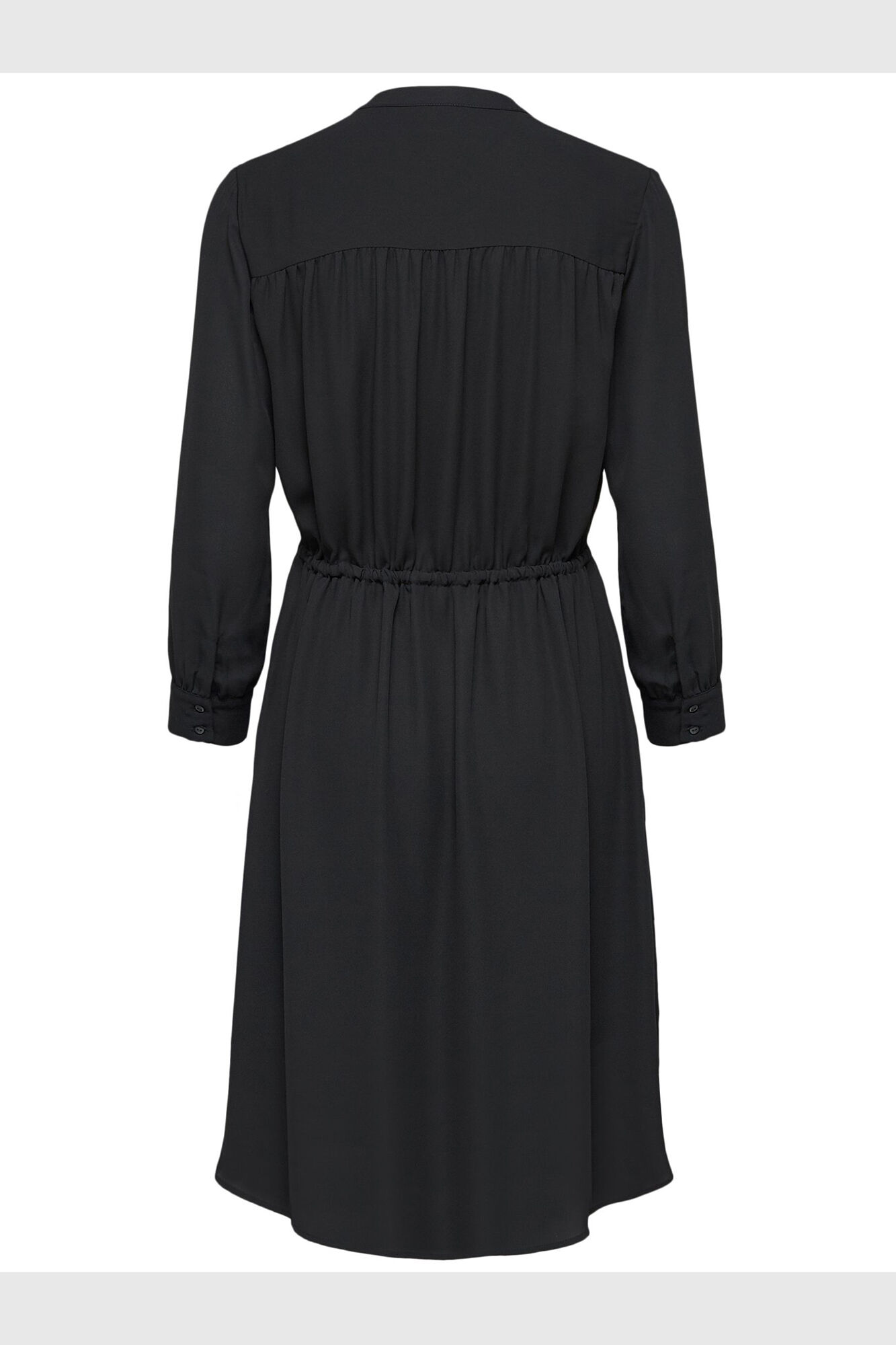 Selected Vestido camisero de manga larga confeccionado con materiales reciclados. Preto