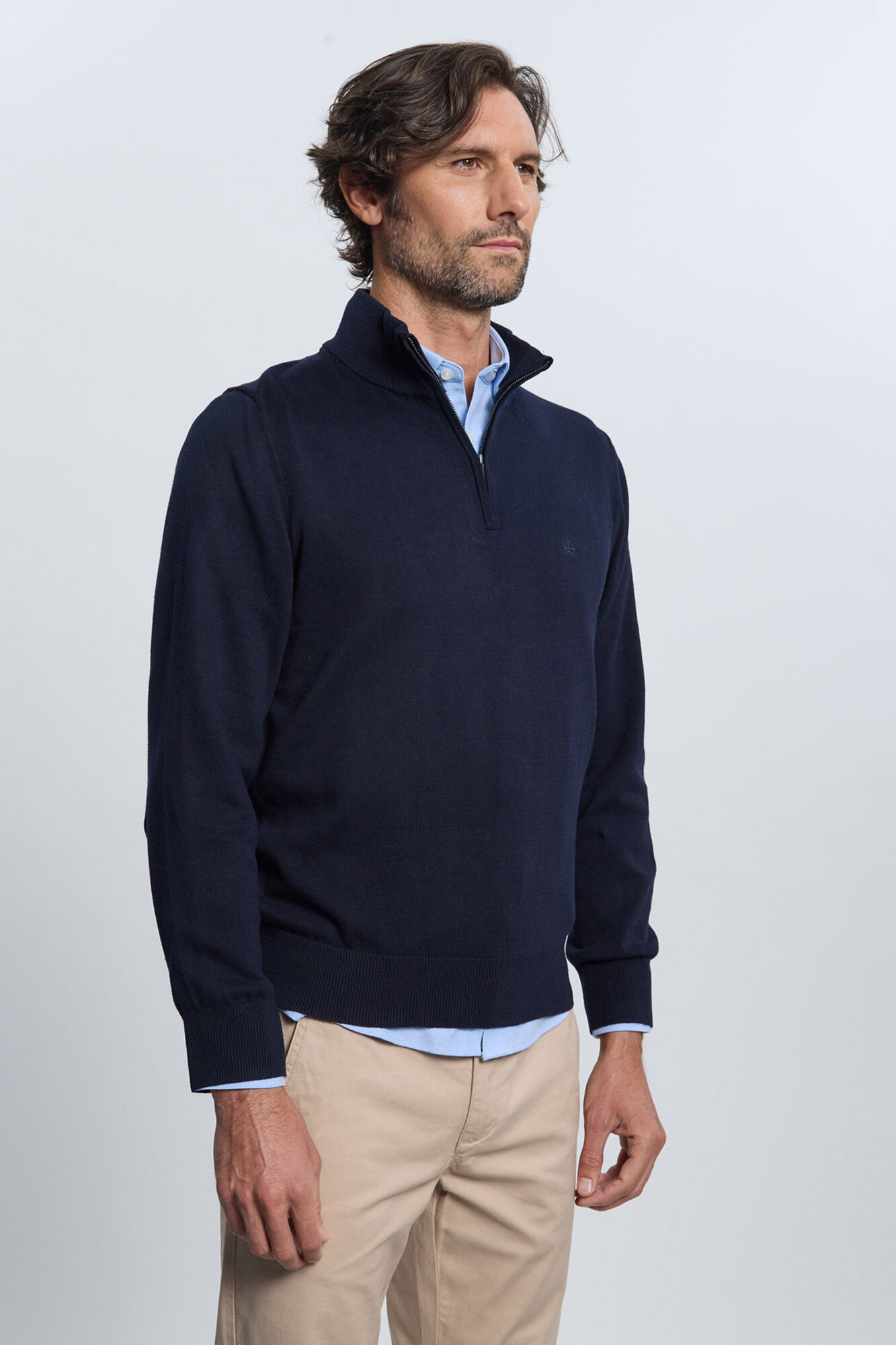 Valecuatro Camisola azul marinho com meia fecho-&eacute;clair Azul