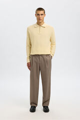 Selected Polo estruturada com meia fecho-&eacute;clair  Tostado