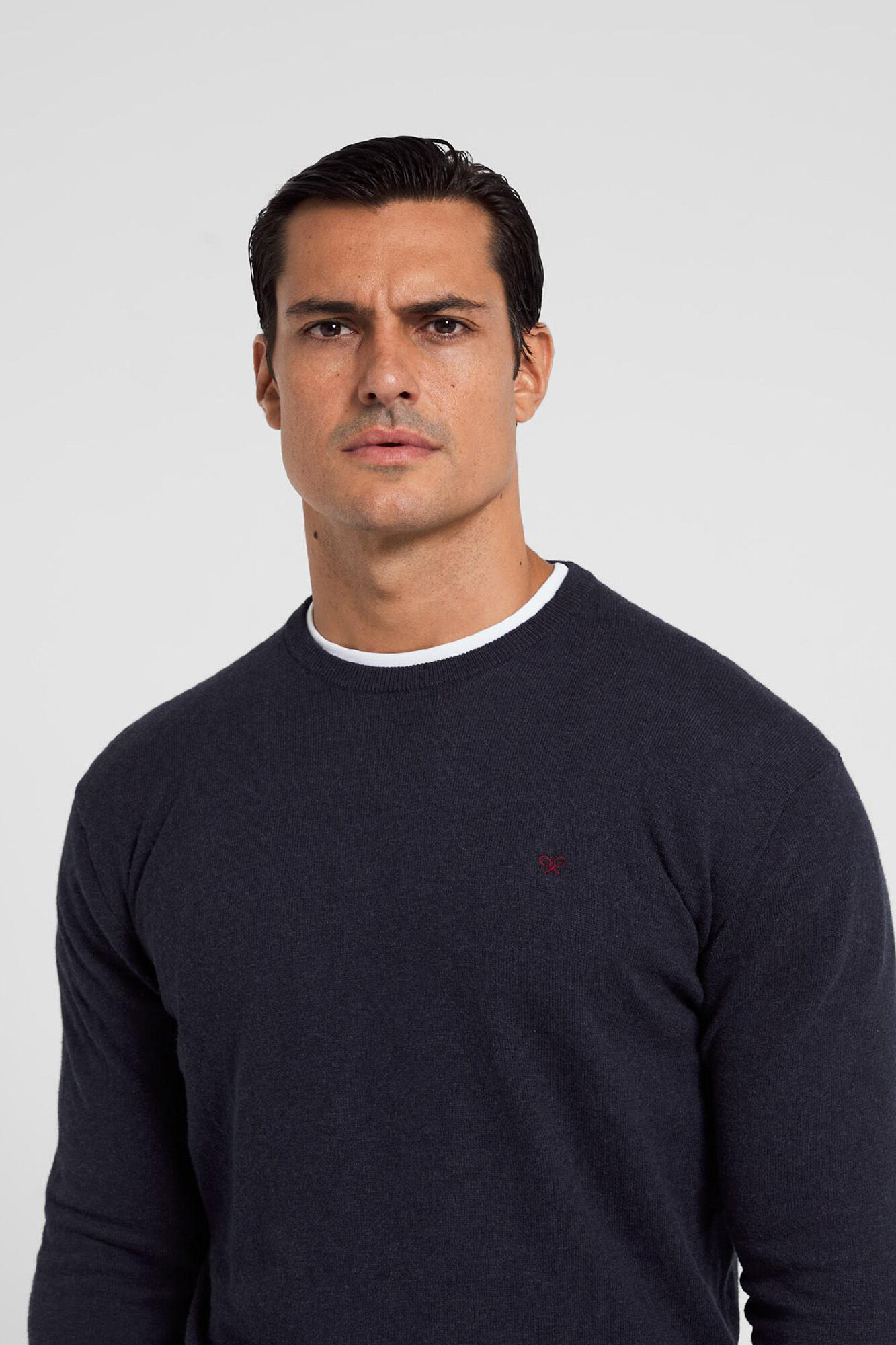 Silbon Classic Silbon navy blue crew neck jumper Navy