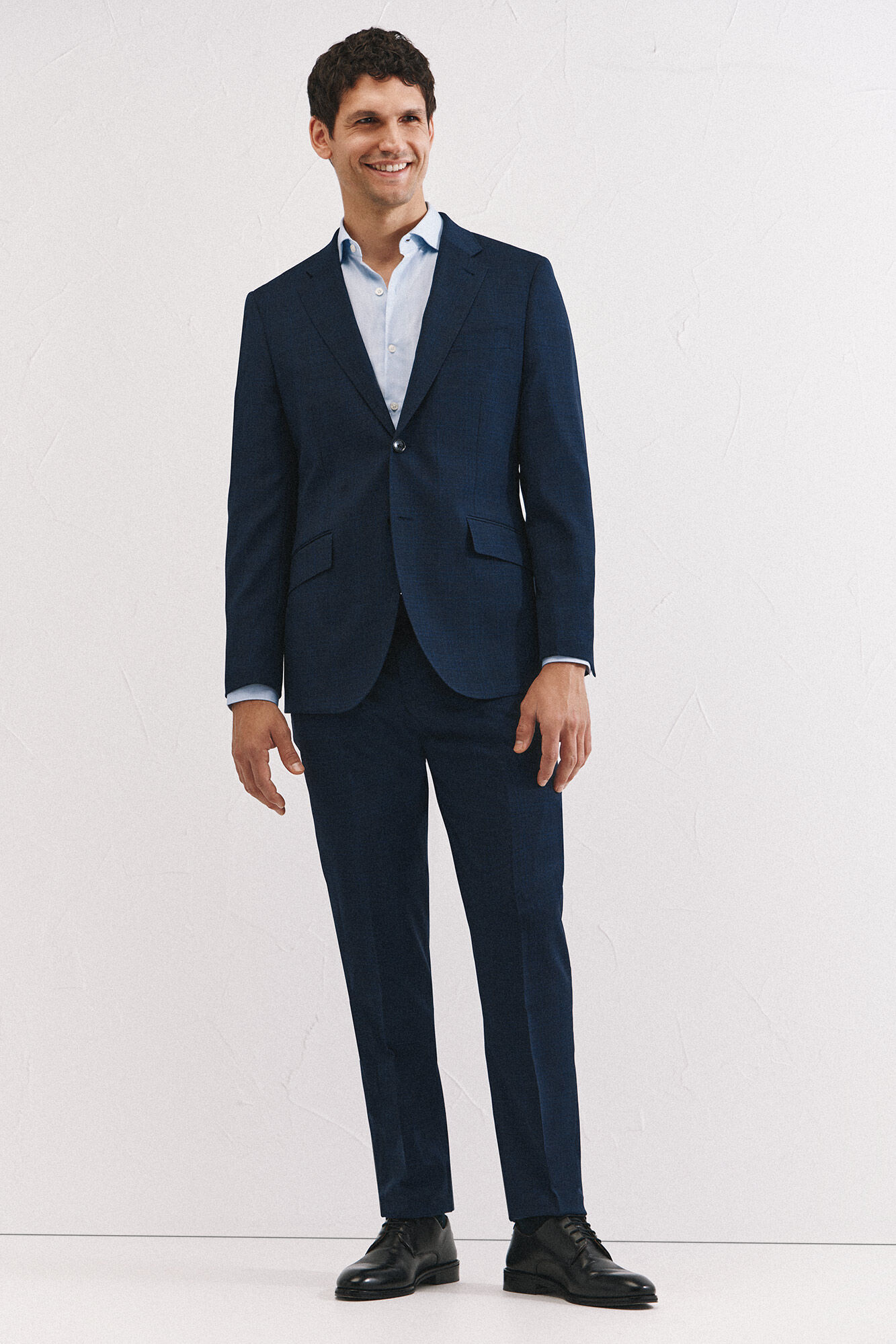 Cortefiel Slim fit blue checkered blazer