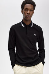 Fred Perry Men's long sleeve piqué polo shirt Black