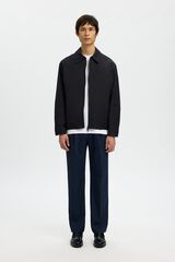 Selected Lightweight zip fastening jacket Black