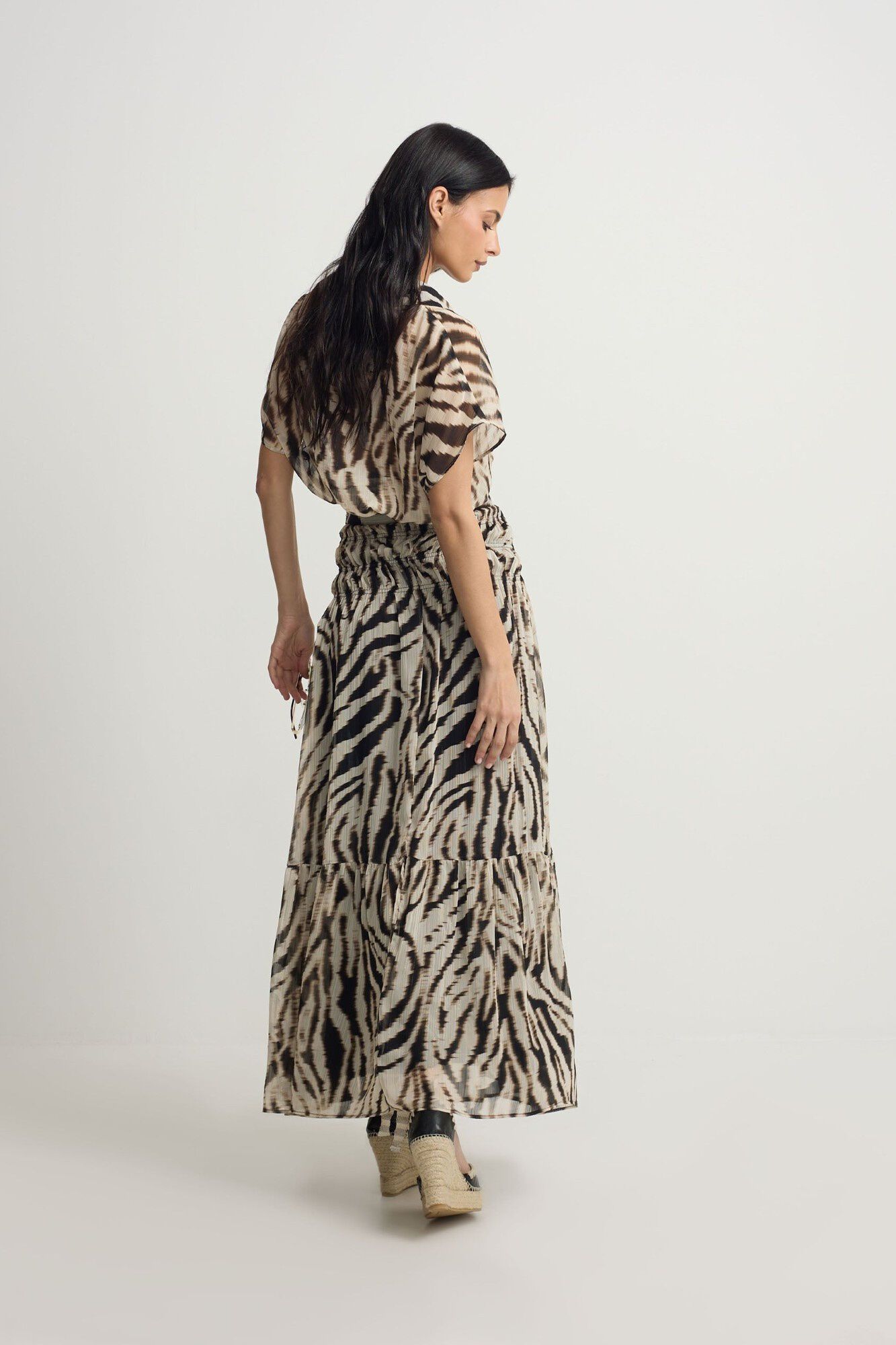 Silbon Blusa com estampado animal print Tostado
