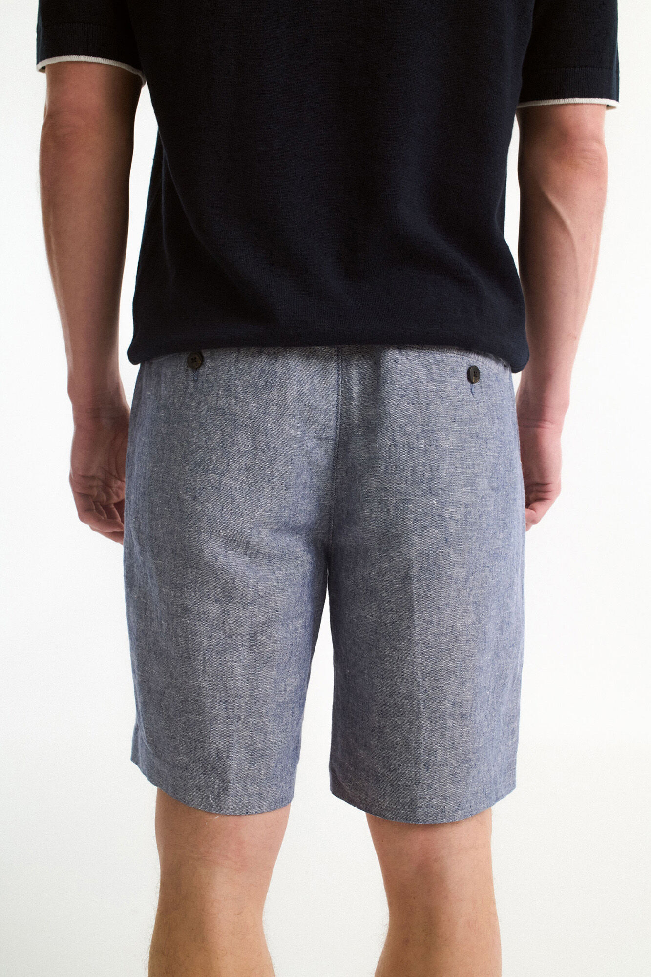 Selected Linen short Grey