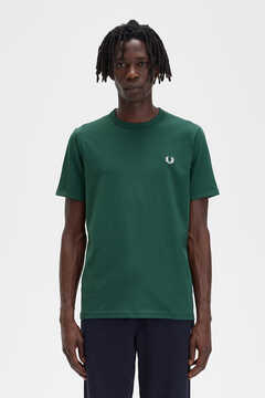 Cortefiel Camiseta Ringer Verde
