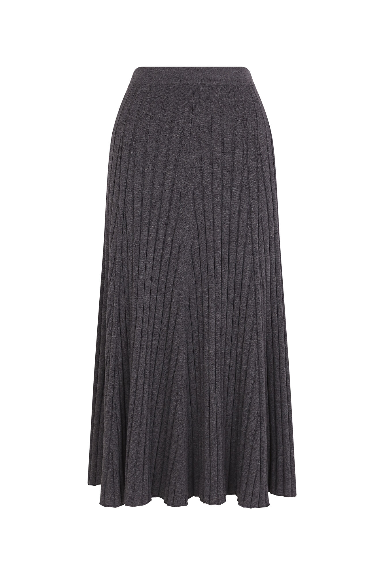 Cortefiel Flared jersey-knit skirt Grey