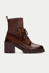 Hispanitas Lace-up ankle boot with track sole in Zurich Dark brown
