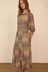 Meisie Vestido midi em tule estampado Multicolorido