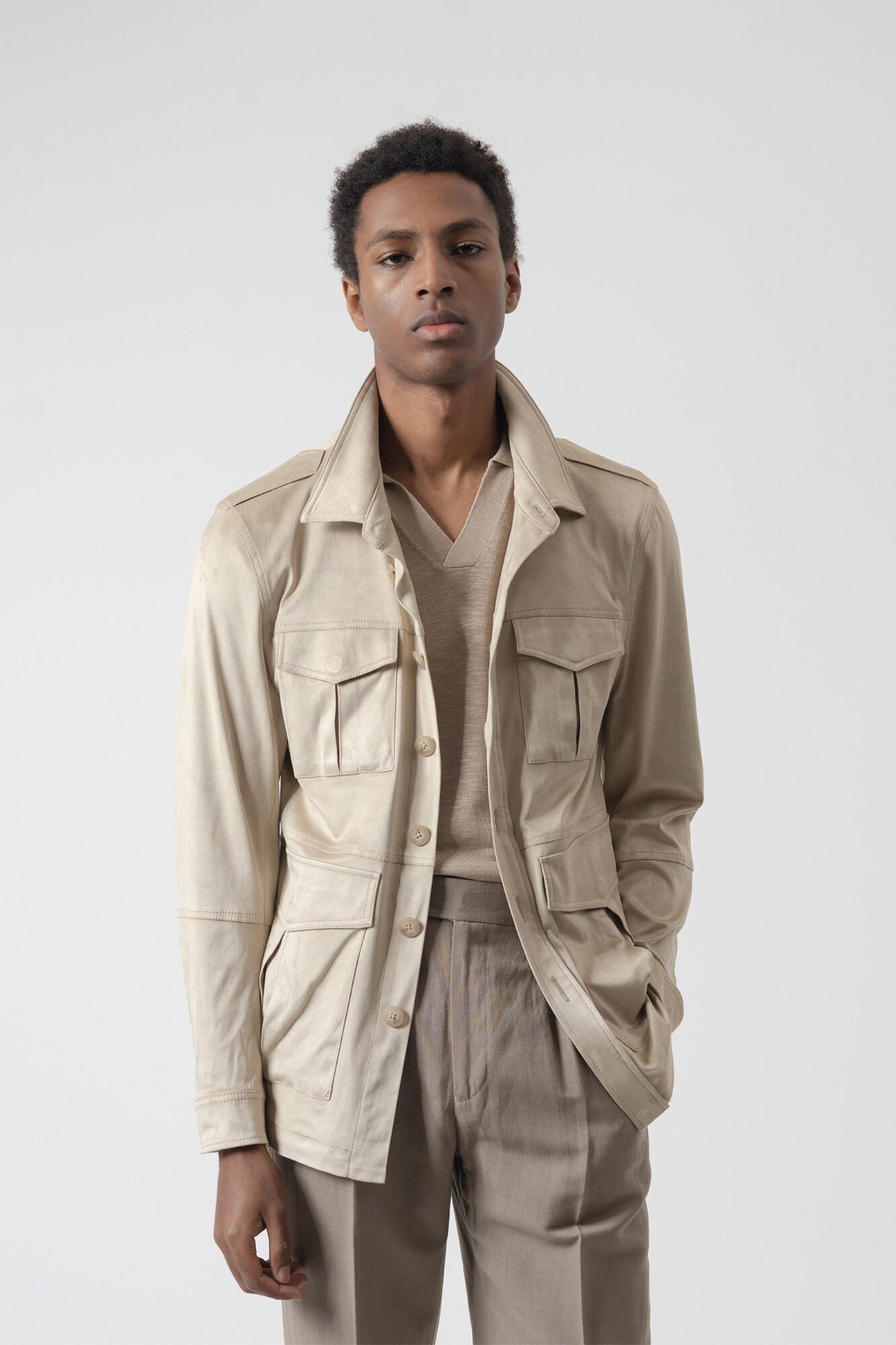 PuroEGO Sahariana em camur&ccedil;a Castanho