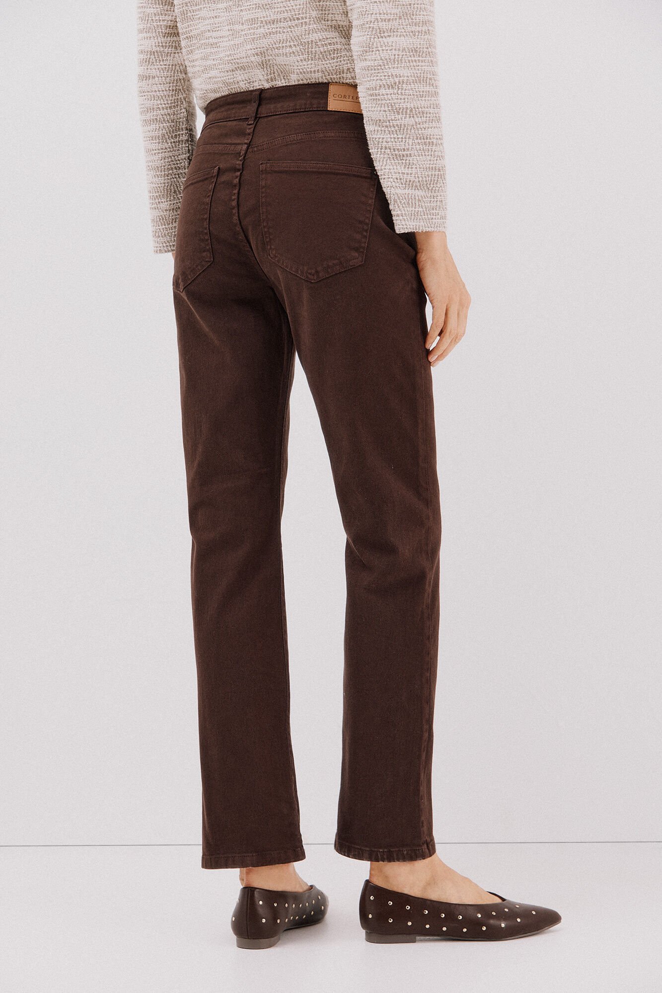 Cortefiel Jeans rectos Marr&oacute;n oscuro