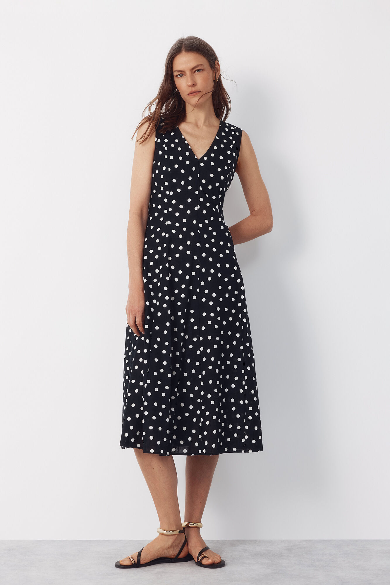 Cortefiel Print flared dress