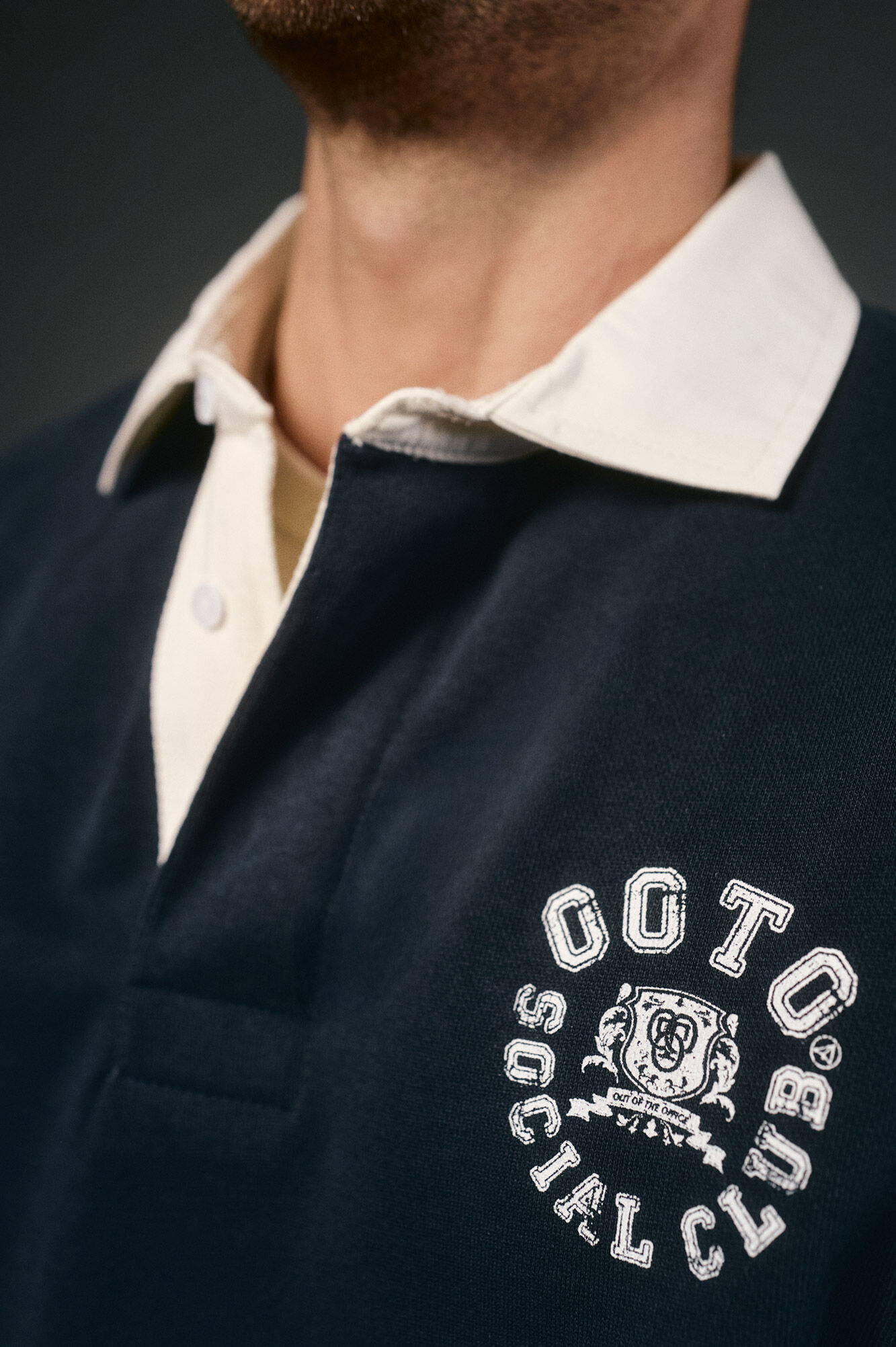 OOTO Polo de rugby de manga comprida Azul