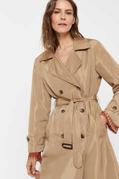 Cortefiel Trench coat in water-repellent technical fabric. Beige