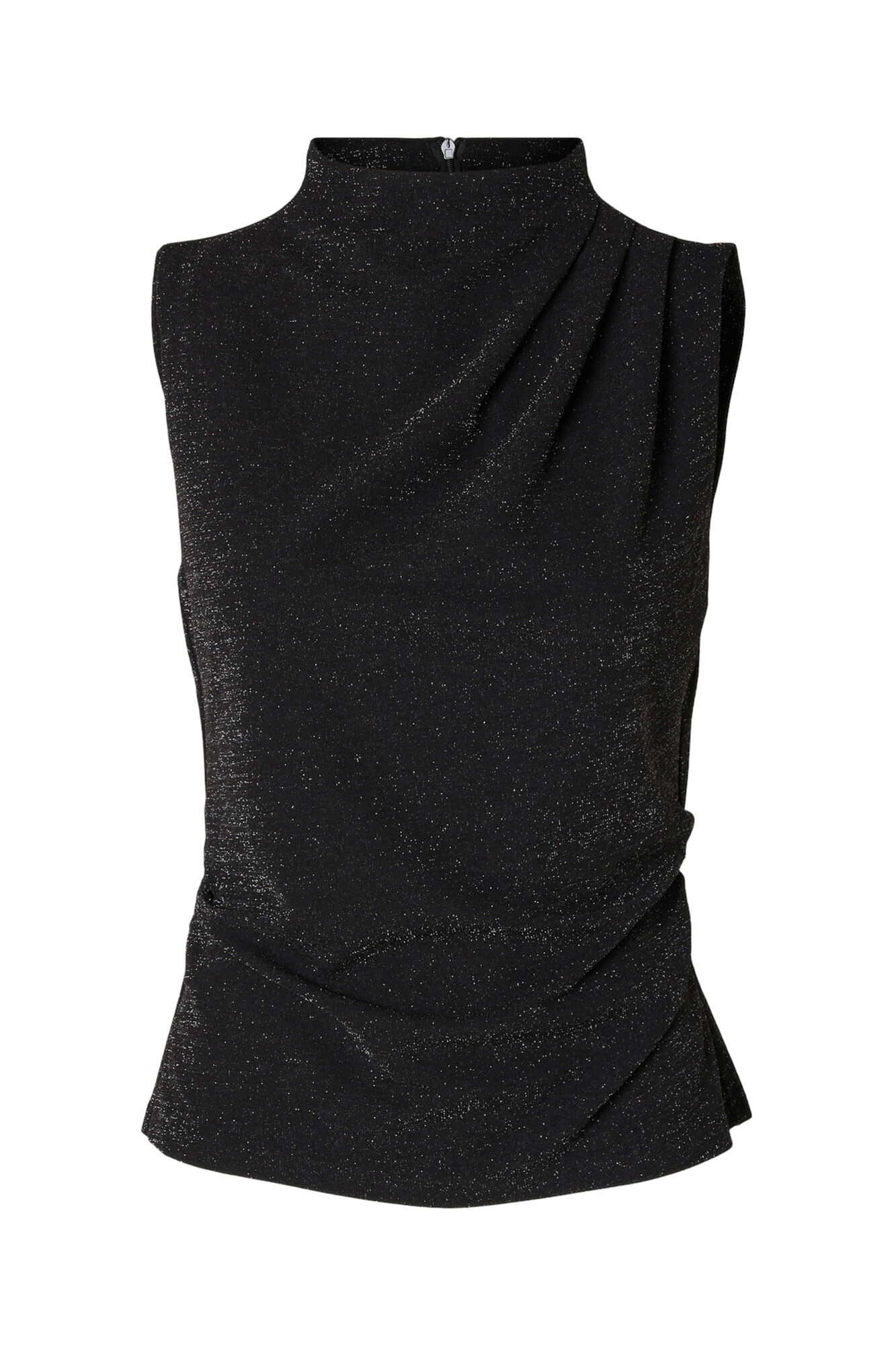 Selected Femme Top de tirantes y cuello alto con brillo. Slim Fit. Negro