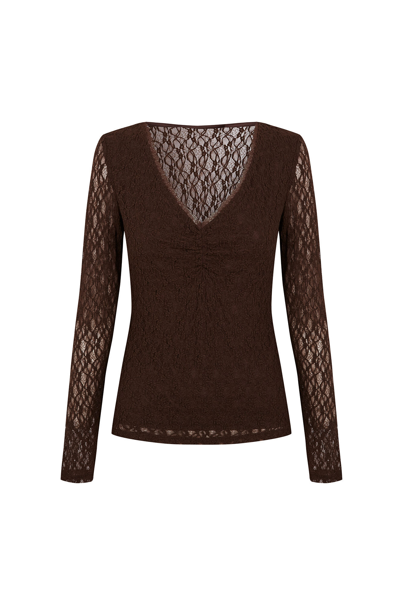 Slowlove Top encaje Marr&oacute;n