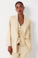 Cortefiel Blazer fabric with linen Yellow