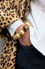 Lola Casademunt Pulseira de contas maxi Dourado