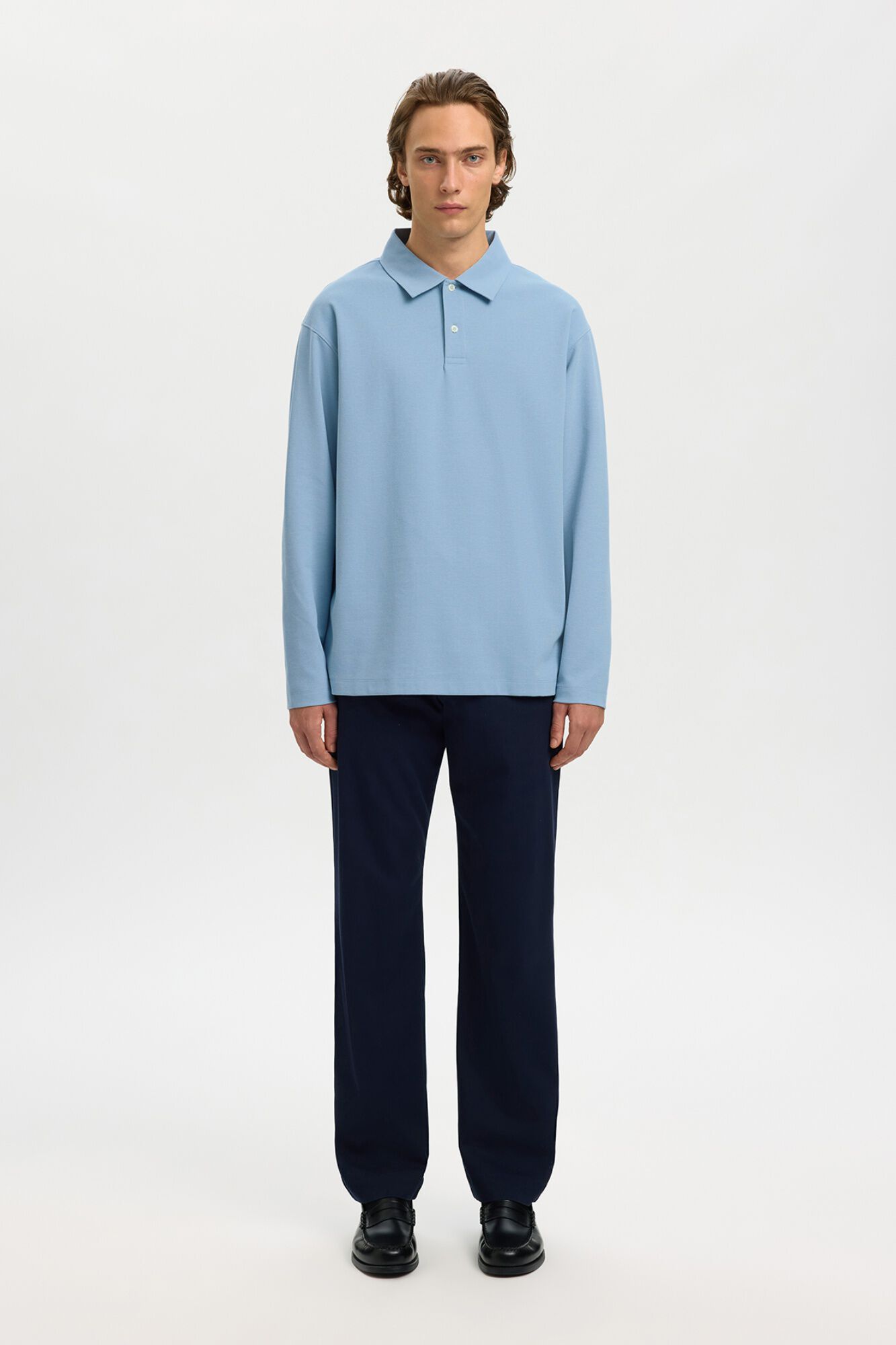 Selected Polo manga larga relax