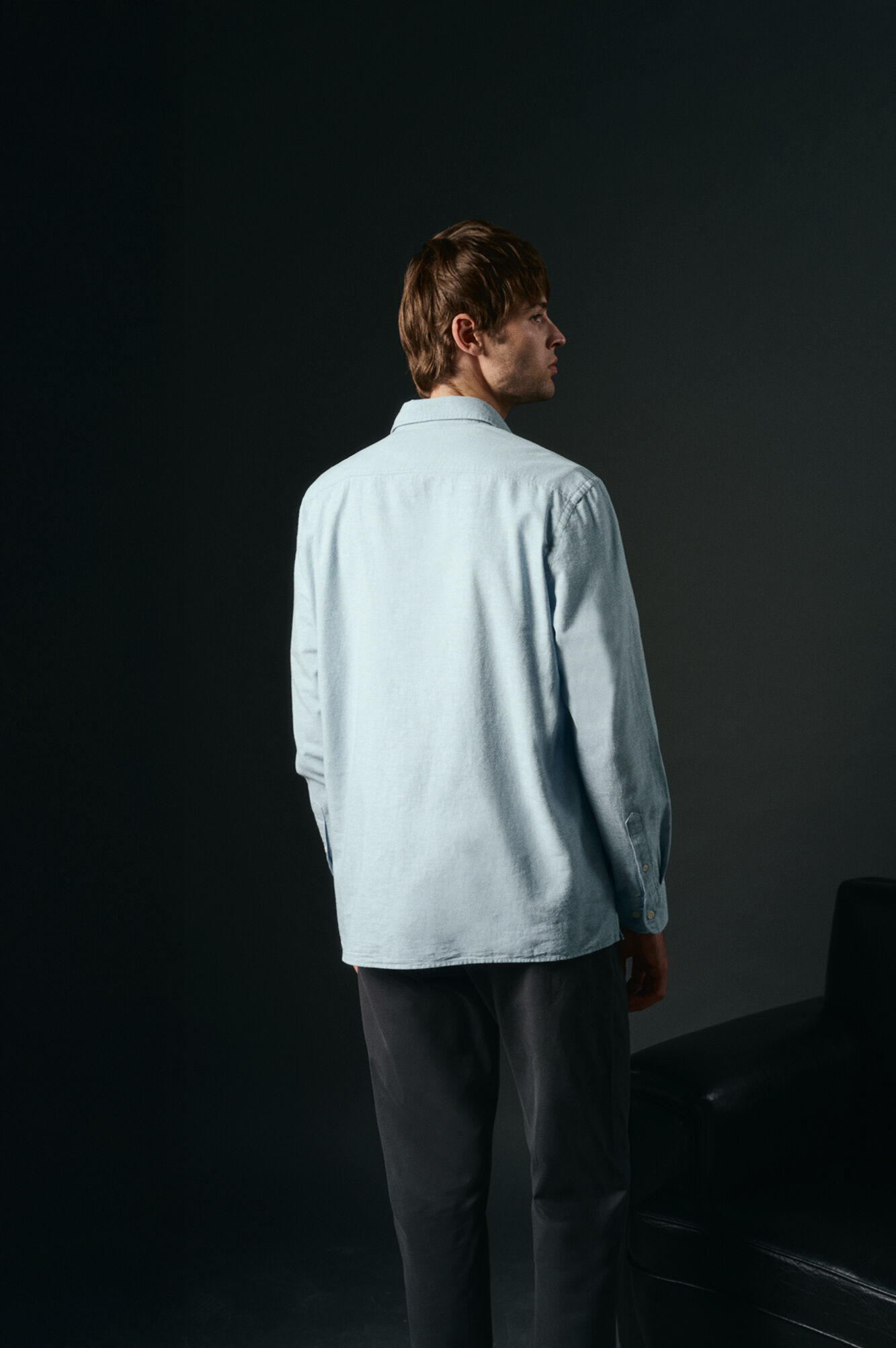 OOTO Camiseta de algod&atilde;o e linho Azul