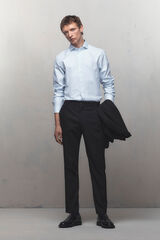 Selected Camisa de manga comprida de vestir 100% algodão. Azul