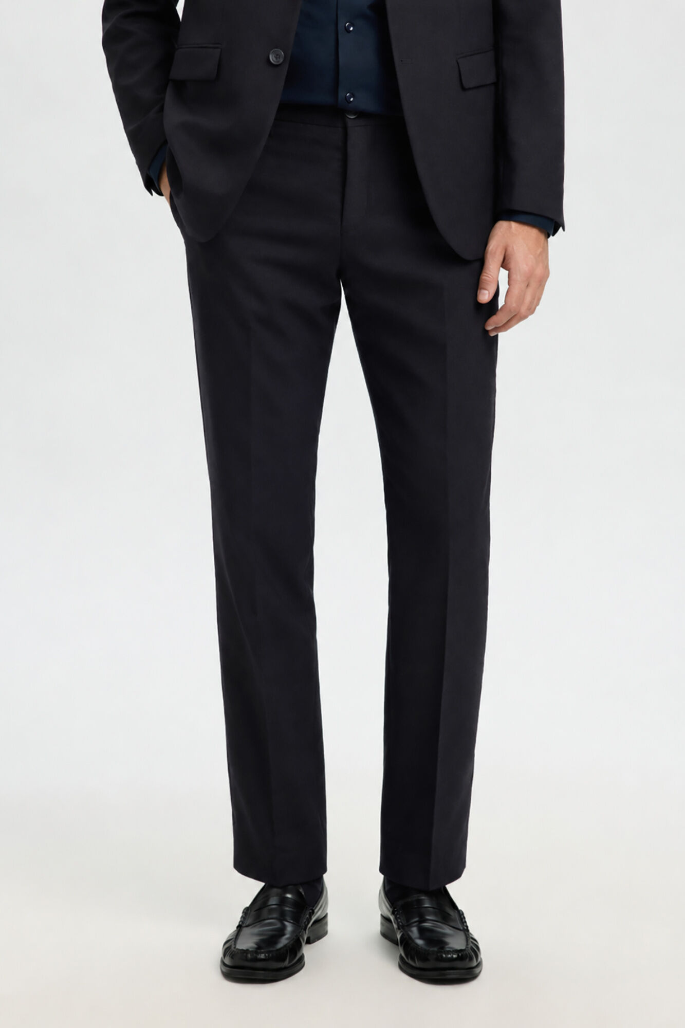 Selected Wool Slim Fit suit trousers Black