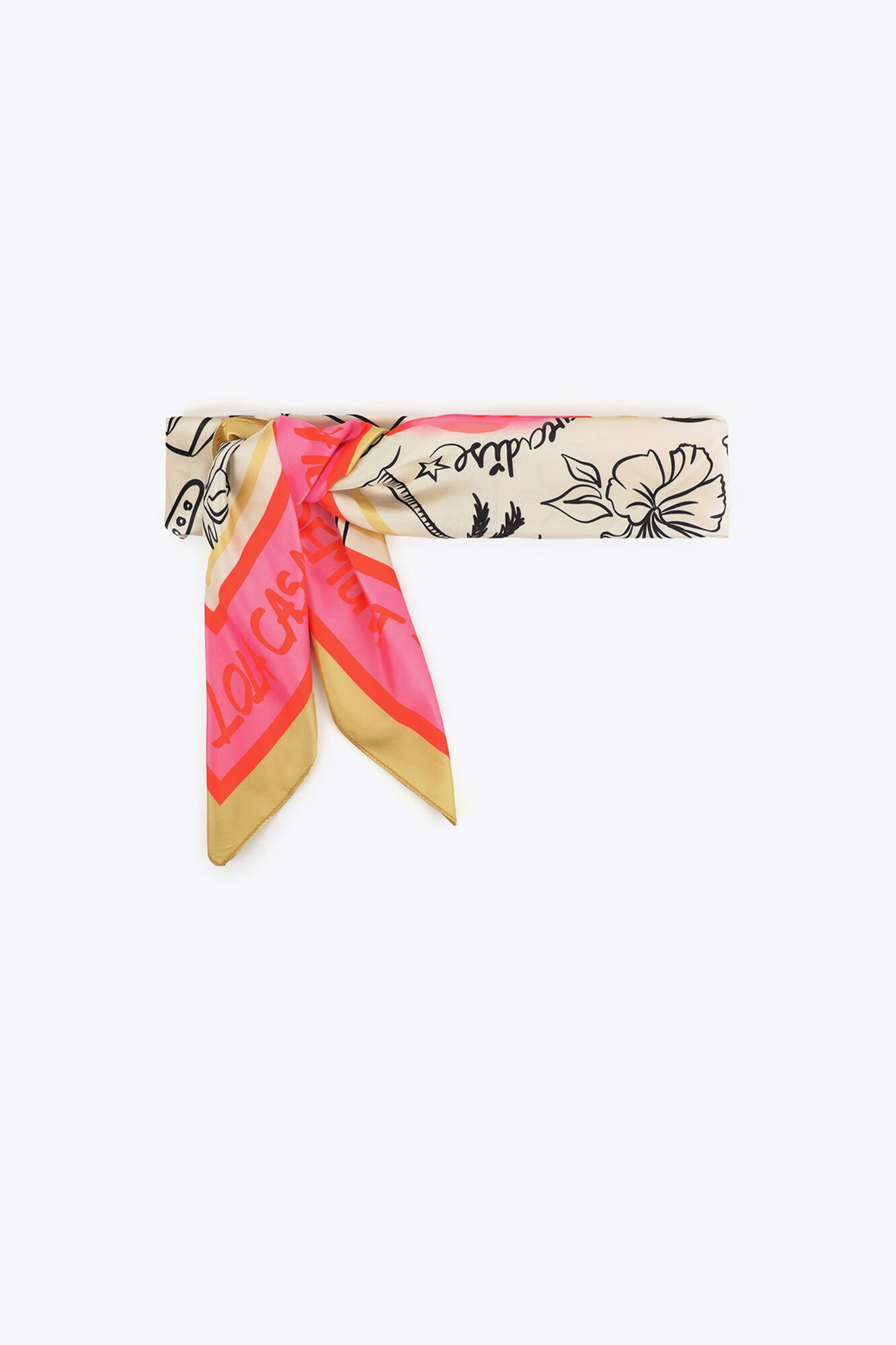 Lola Casademunt Satin-finish scarf Printed yellow