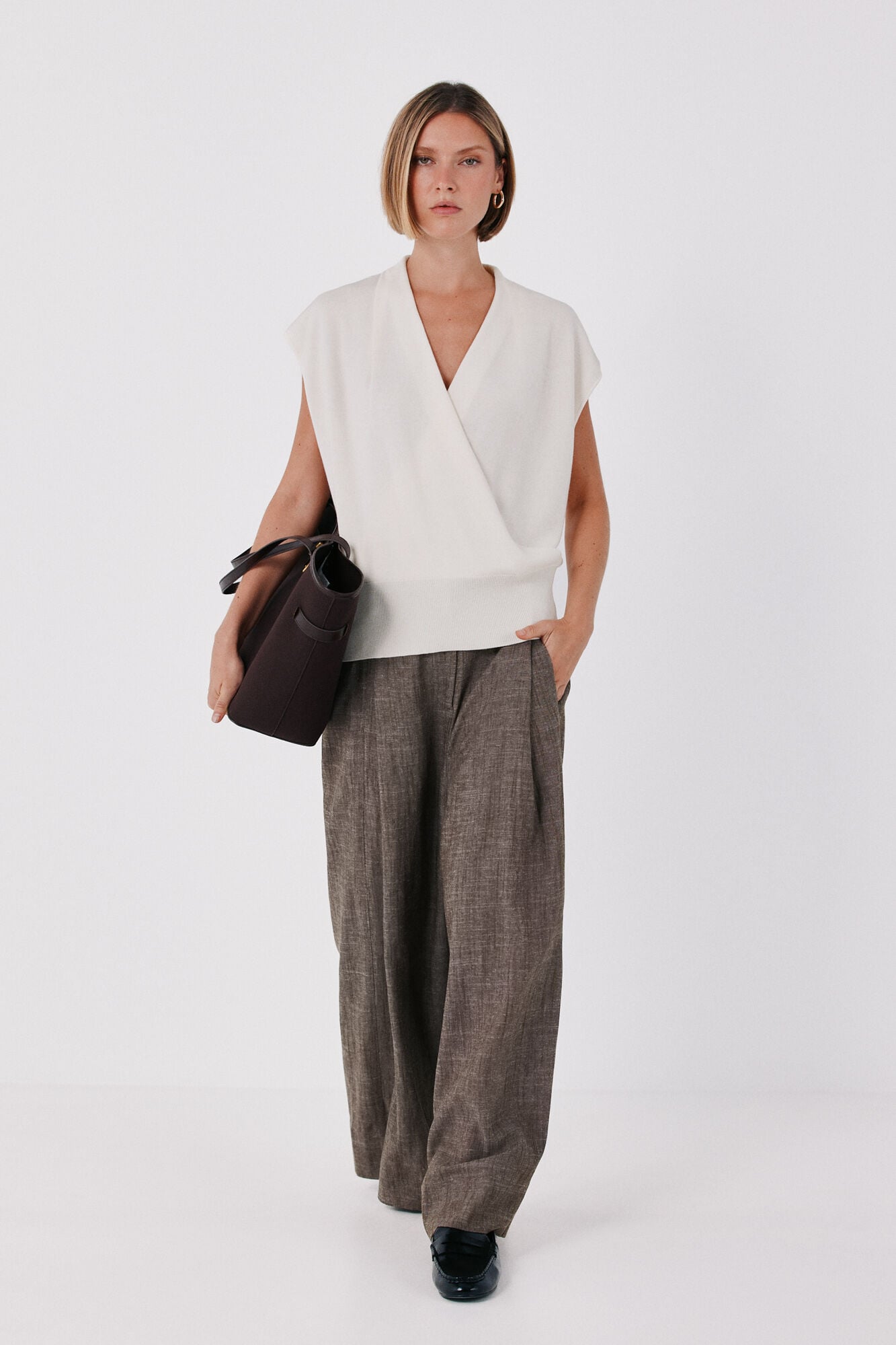 Cortefiel Draped knit top