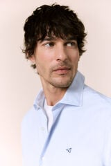 OOTO Poplin striped long sleeve shirt Blue