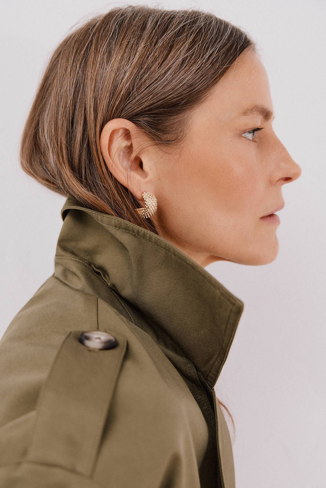 Cortefiel Gabardina curta Verde