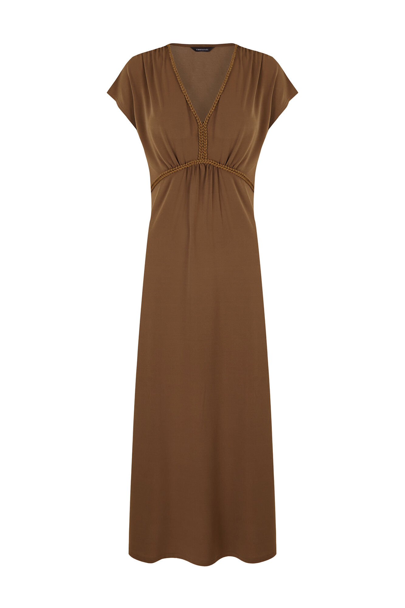 Cortefiel Braided print dress Kaki