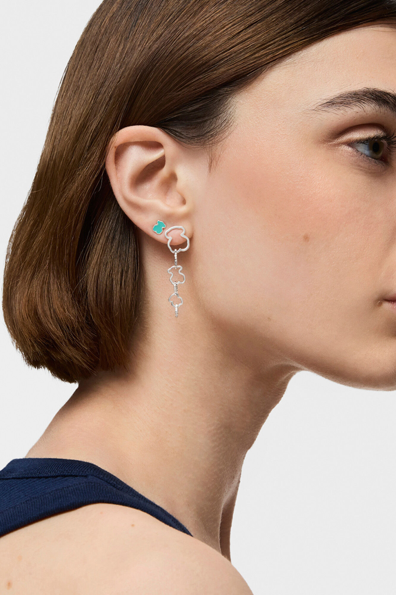 Tous Pendientes largos motivo oso TOUS Carrusel Gris