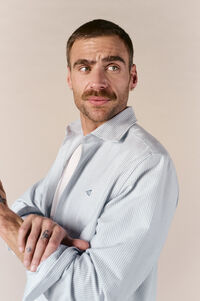 OOTO Camisa oxford raya candela manga larga