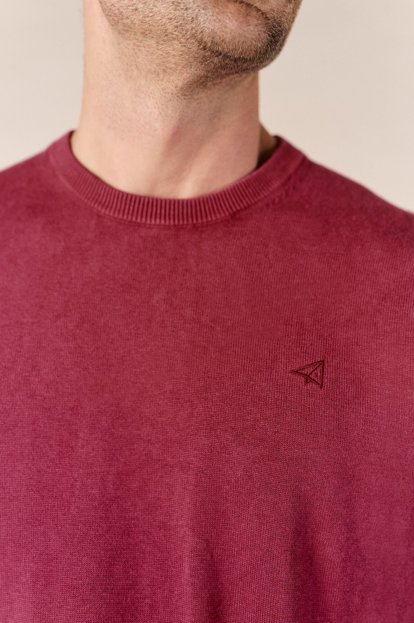 OOTO Camisola gola redonda em algod&atilde;o lavado Granada