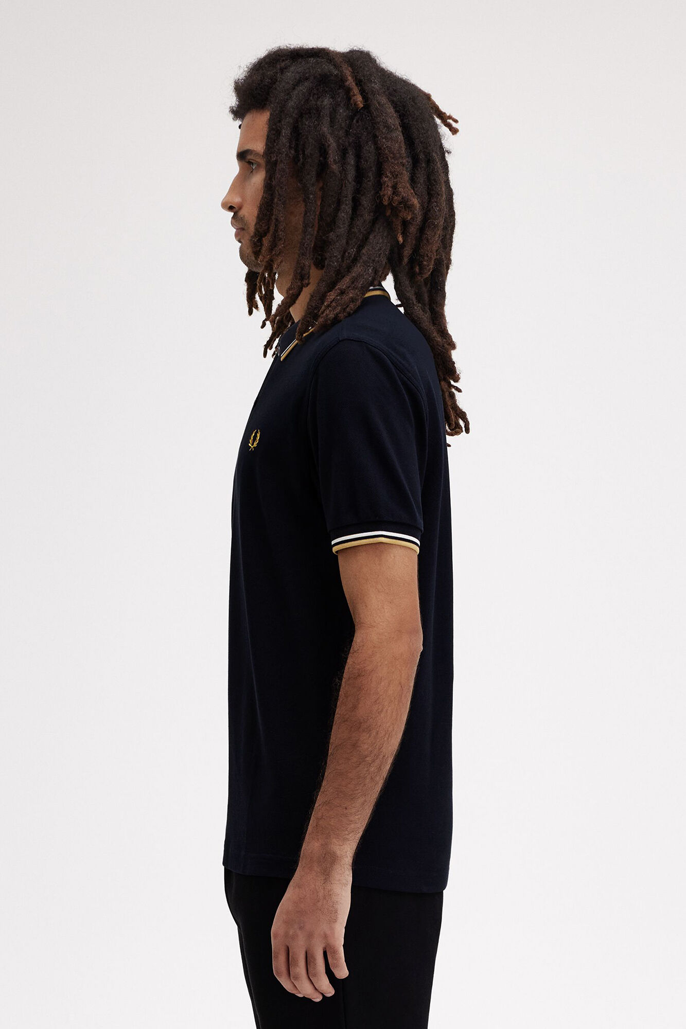 Fred Perry Polo com acabamento em duas listras Preto